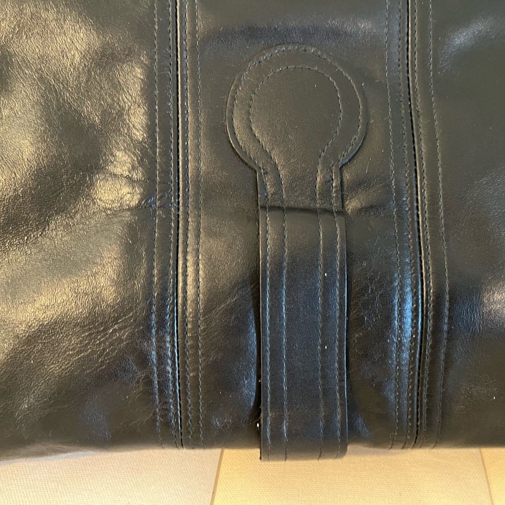 Vintage Ruth Stalz Designer Leather click lock Adjustable Strap Purse with scarf - Picture 14 of 16